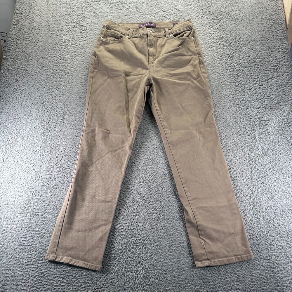 Gloria Vanderbilt Amanda Jeans Womens 12 Brown Cotton Denim Straight Stretch